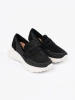 Black loafers with thick soles