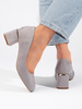 Gray Suede Heels