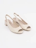 Light Beige Elegant Low-Heeled Sandals