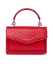 Red small women's handbag with handle and strap
