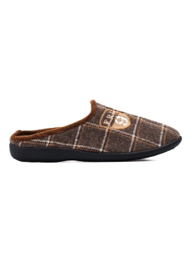 Cozy Brown Plaid Slippers
