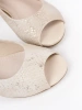 Beige low-heeled sandals