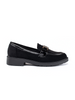 Suede Black Loafers with Buckle