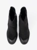 Black Suede Ankle Boots on High Column Heel, Lined