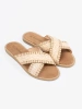 Beige Women's Woven Mules