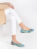 Floral Pattern Ballet Flats with Glossy Toe