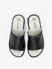 Black slides with leather insole