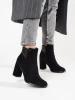Black Suede Block Heel Ankle Boots