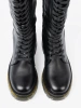 Classic Black Lace-up Boots with Zipper