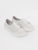 White Lace-up Cutout Sneakers Sergio Leone