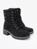 Black lace-up worker boots with thick sole