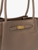 Torba shopper taupe z zapięciem