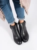 Black Ankle Boots with Flat Heels for Women