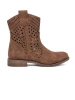 Openwork Brown Ankle Boots