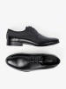 Elegant men's half-shoes in classic black and gloss