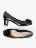 Patent Leather Pumps with Striking Embellishment