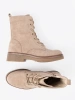Stylish Beige Worker Boots with Round Toe