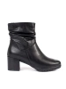 Black Leather Ankle Boots with Scrunched Upper - Sergio Leone