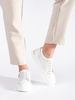 White Leather Sneakers with Chunky Soles