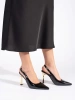 Glossy Black Slingback Heels