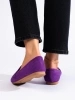 Plush Suede Comfort Loafers in Violet