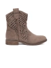 Dark beige cut-out ankle boots in cowboy style