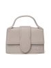 Small handbag with handle in taupe color