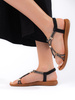 Black Glittery Flat Sandals
