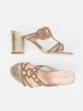 Sergio Leone Gold Block Heel Sandals