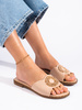 Beige Suede Slip-On Sandals