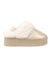 Golden snow boots style shoes with white fur