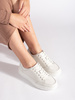 White Leather High-Platform Sneakers
