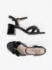 Black block heel sandals