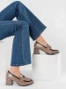 Taupe Heeled Loafers