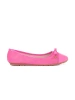 Women's pink flat ballerinas with a patent toe