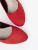 Red Suede High Heel Pumps