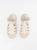 Beige leather platform sandals