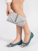 Sparkling Blue Ballet Flats with Silver Toes