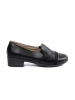 Black women's low-heeled loafers