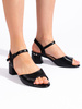 Chic Black Heel Sandals by Sergio Leone