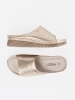 Women's gold platform slides