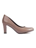 Classic Dark Beige Block Heel Pumps