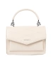 Light beige small women's handbag with handle and strap