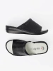 Black slides with leather insole