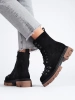 Black Suede Lace-Up Boots Vinceza
