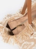 Beige shoulder beach bag