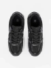 Black mesh sneakers with white sole