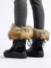 Cozy Black Snow Boots with Faux Fur Trim