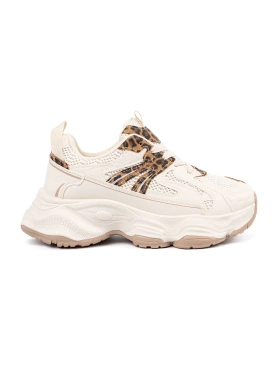 Sneakersy na grubej podeszwie w panterkę