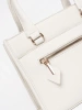 Light beige satchel bag with decorative zipper